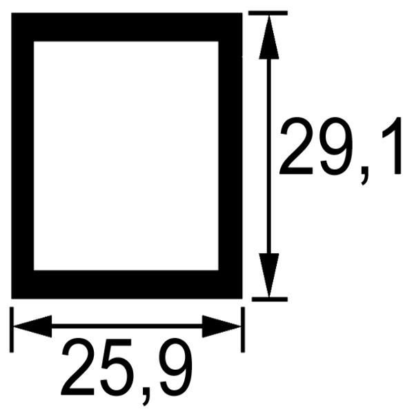 TUBE RECTANGULAIRE LG.1M. DIM.25,9X29,1 TCM