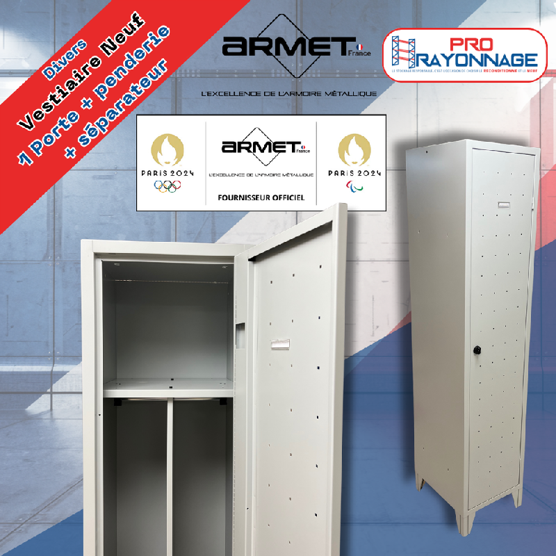 Vestiaire industrie salissante - Armet France -  Penderie avec séparateur inclus_0