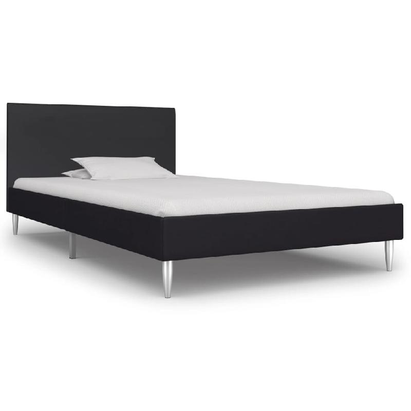 VidaXL Cadre de lit sans matelas noir tissu 90x200 cm Modèle Mervanel - 280941_0