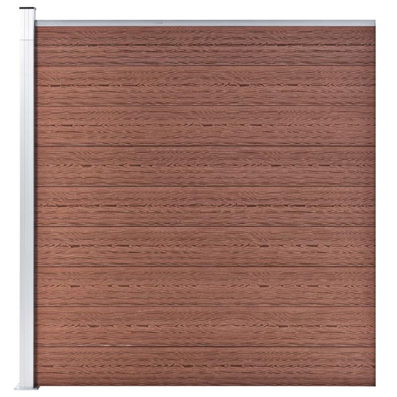 Vidaxl clôture de jardin wpc 175x186 cm marron 49068_0