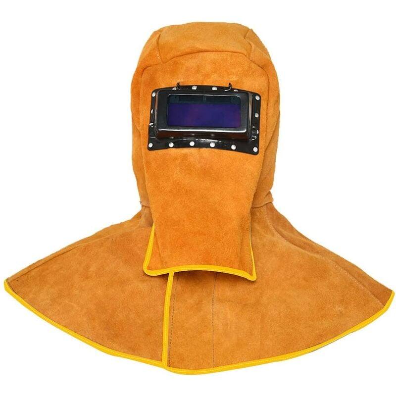 Masque De Protection Soudage - Cuir Avec Capuche - Pour Visage Et Yeux - Isolant Thermique