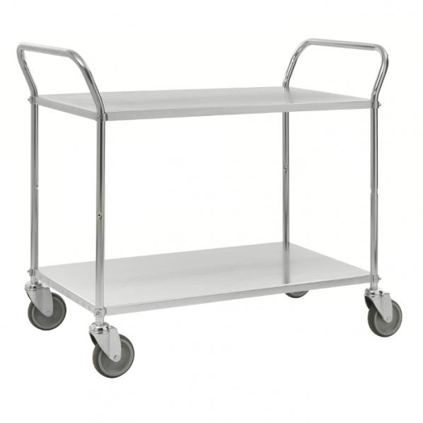 Chariot de service 2 tablettes - Electro-galvanisé - 250 kg - Roues pivotantes - KONGAMEK_0