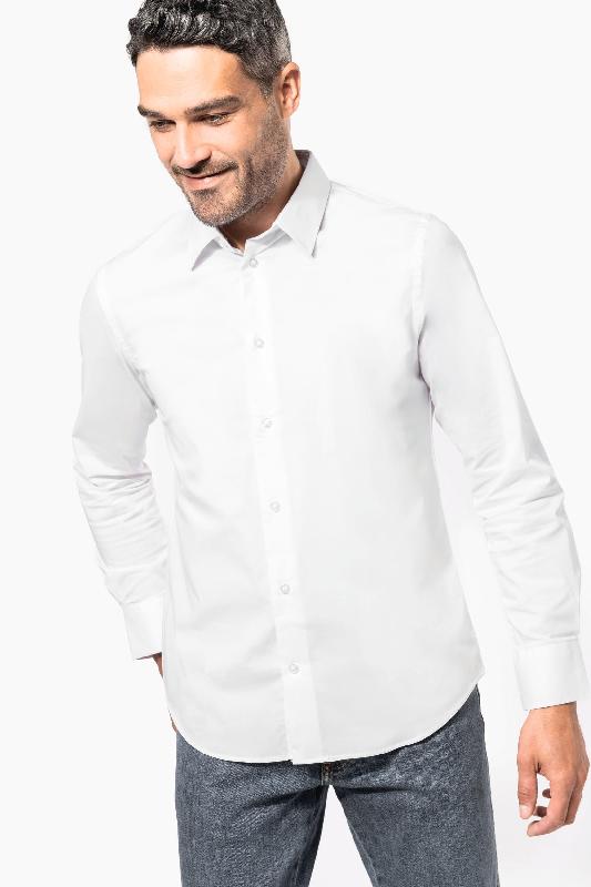 Chemise de travail homme en coton/élasthanne - Manches longues - Réf: K529 - Marque Kariban_0