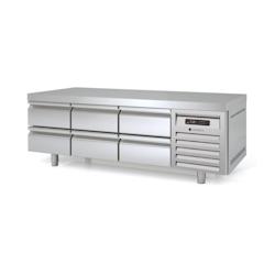 CORECO Meuble De Soubassement Gn1/1 - -2/+8 - 1795X700X600 - Int Et Ext Inox  - 6 Tiroirs Double GN1/1 Prof. 100 - Evaporateur Entre Portes MFB-180-CC_0