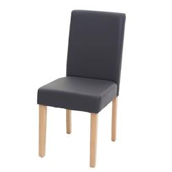 Décoshop26 - Chaise de salle à manger cuisine en synthétique gris mat pieds en bois clair design moderne 04_0002314 - gris 3000269732695_0