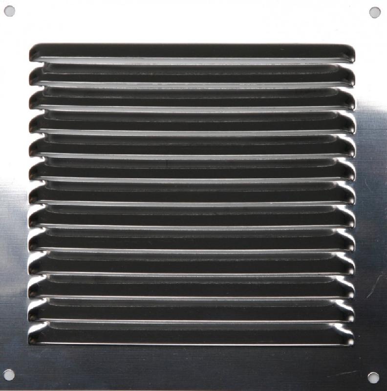 Grille d'aération en acier inoxydable naturel - 15 x 15 cm - Anti-corrosion avec moustiquaire intégrée_0