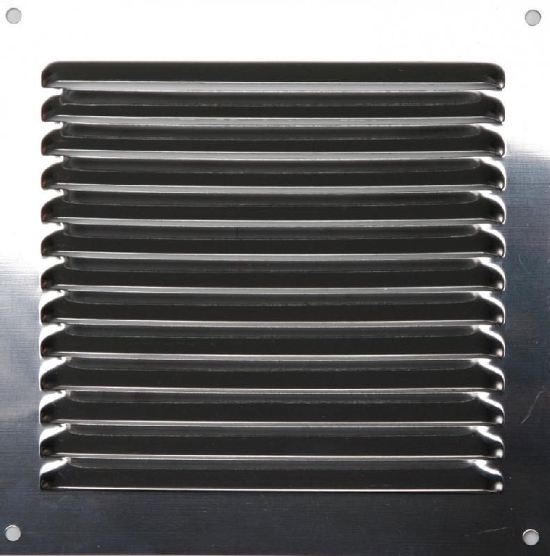 Grille d'aération acier inoxydable naturel, l.15 x l.15 cm_0