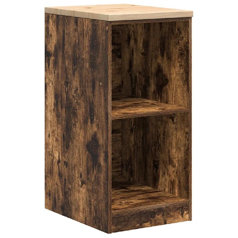 Helloshop26 - Armoire de rangement pour garage 40 x 51 x 85 cm avec 2 étagères en bois pin chêne fumé 02_0051348 - Bois massif 3000236867733_0