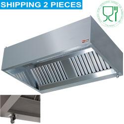 Hotte murale gastro - CGL4500 - Débit 4275 m³/h - Acier inox AISI 441 - 6 filtres inox à labyrinthes_0
