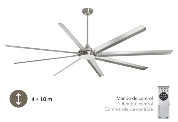 Mega axial brushless 3000 - ventilateur industriel plafond - metmann - 3m de diamètre avec télécommande et réversible_0