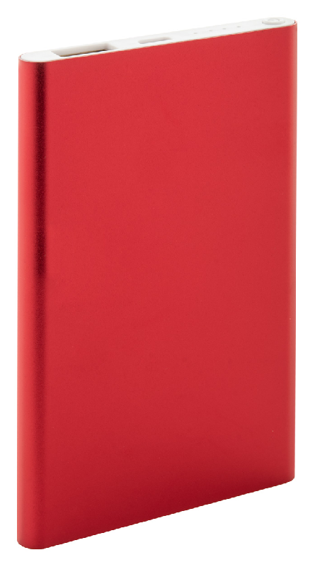 Power bank en aluminium - Batterie 4000 mAh - Câble micro USB inclus - Couleur rouge_0