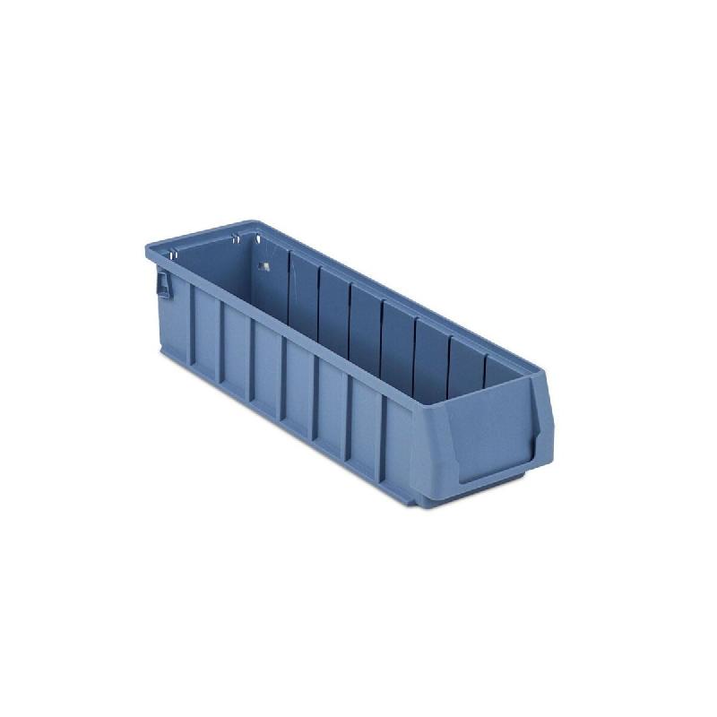 PROREGAL Bac à étagères 400 SN avec étiquette & capot de protection | HxLxP 9x11,7x40cm, 2,7 litres | Bac à bec, boîte d'étagère - bleu plasti_0