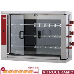 Rôtissoire électrique vitrocéramique - 3 broches pour 18 poulets - RVE/3C-CM_0