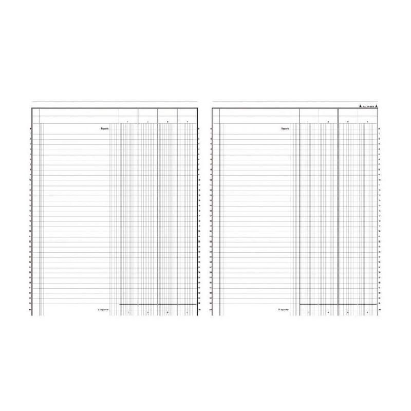 REGISTRES LE DAUPHIN REGISTRE COMPTABLE À 4 COLONNES- FORMAT 31,25 X 24,5 CM