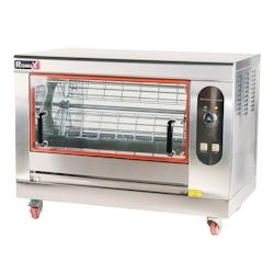 Romux® Rôtissoire Professionnelle à Gaz Horizontale pour 12-16 Poulets 101x63 cm en Acier Inoxydable avec 1 Broche | Température max 300°C - 8400_0