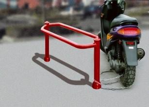 Support moto déco - acier galvanisé peint - pommeaux personnalisables - fabrication française_0