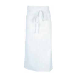 Tablier de cuisine sans poche - Porto - 100% coton blanc - Taille unique - Robur_0
