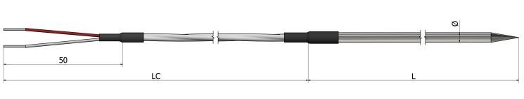 Thermistance à piquer Standard - HP01 - PTC KTY, NTC diverses résistances et températures - Inox 316L_0
