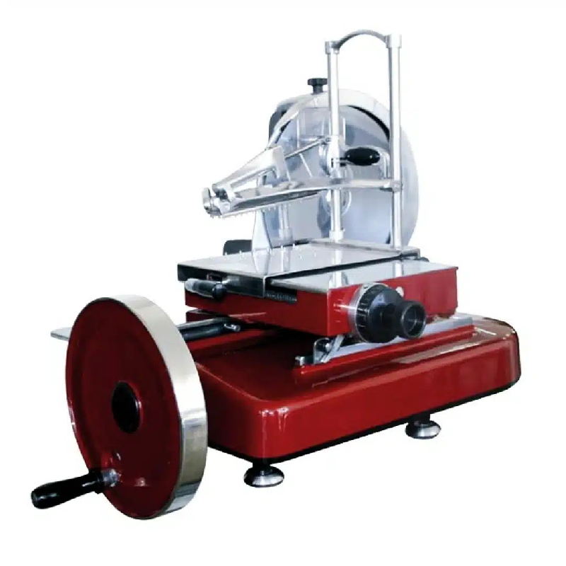 Trancheur manuel à l'ancienne en aluminium et inox modèle vol 300 sans piédestal (Couleur: Rouge Réf -VOL300R-12)_0