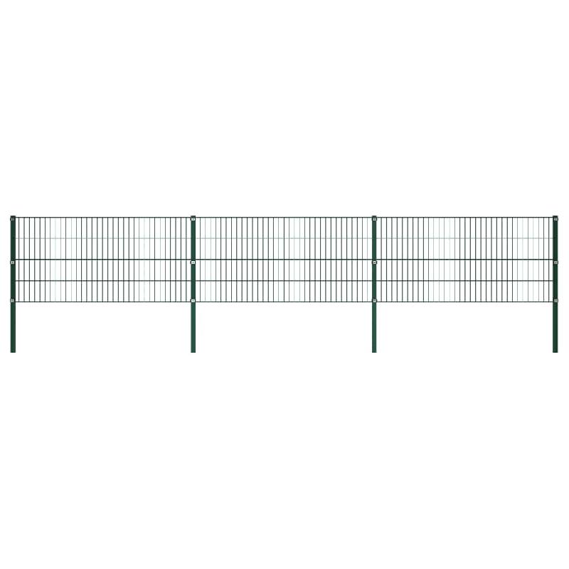 Vidaxl panneau de clôture avec poteaux fer 5,1 x 0,8 m vert 278606_0