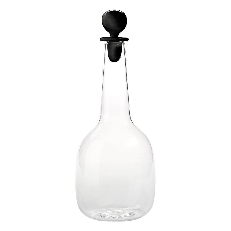 Zafferano Bouteille Bilia en verre borosilicaté couleur Noir, design minimaliste élégant fait à la main, parfaite pour servir l'eau et le vin à t_0