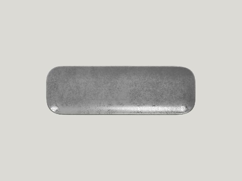 ASSIETTE PLATE RECTANGULAIRE GRIS PORCELAINE 33X11 CM SHALE RAK