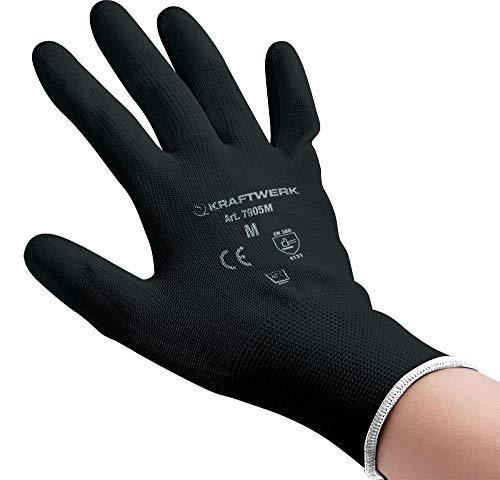 KRAFTWERK 7905L - Gants de protection en PU taille L - 12 mm - Couleur noir et blanc_0