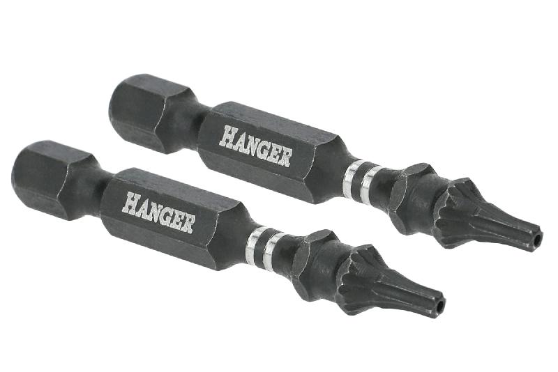 2 EMBOUTS IMPACT 1/4'' ÉTOILE PERCÉE TTX15 LONGUEUR 50 MM - HANGER - 134066