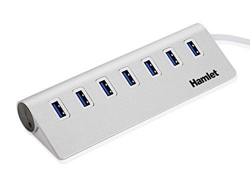 HAMLET XUSB370MS - HUB USB 3.0 7 PORTS ALUMINIUM + ALIMENTATION 3.0 A._0