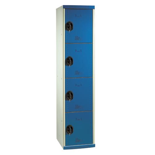 Acial multicasiers optimum en acier corps gris portes bleues, 4 portes - dimensions : l40 x h180 x p50 cm_0