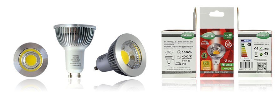 AMPOULE LED GU10 6W 4000°K VISION-EL 78615