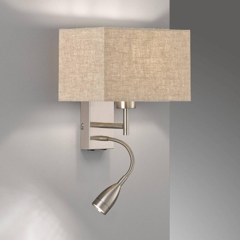 FISCHER & HONSEL APPLIQUE MURALE DREAM LAMPE DE LECTURE, LIN SABLE/NICKEL