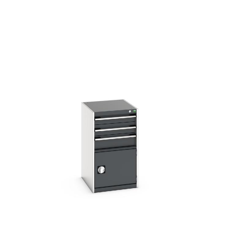 Armoire à tiroirs Cubio avec porte perforée SL-569-4.1 - 40018043 - Acier renforcé, charge 1.5T, dimensions 525x650x900 mm_0