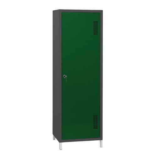 ARMOIRE PENDERIE-RANGEMENT L600 CORPS ANTHRACITE PORTES VERT 6029