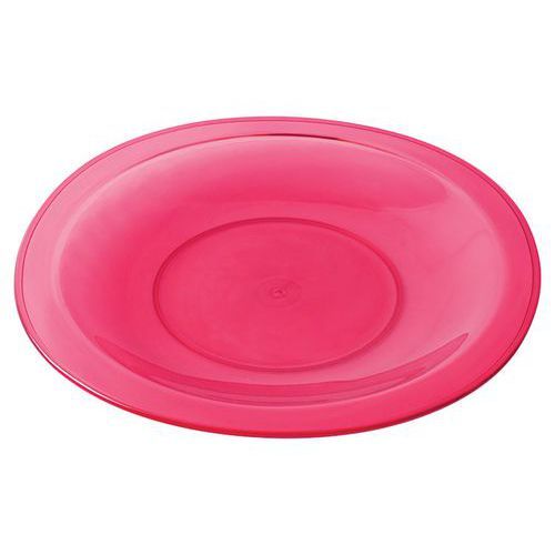 ASSIETTES PLATES COPOLYESTER Ø 26 CM - TRANSPARENT ROUGE