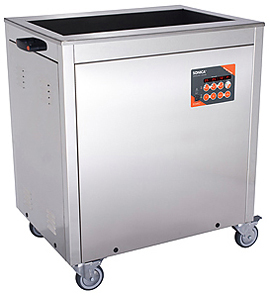 Bac de nettoyage industriel par ultrasons - 130 litres - Sonica - Cuve inox avec panier en mailles_0