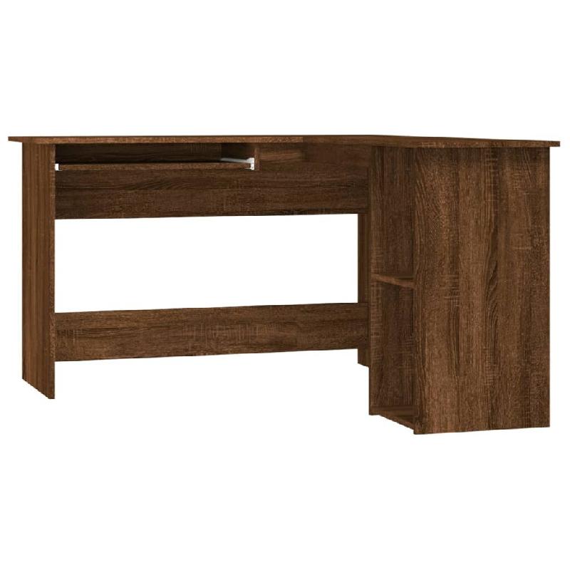 Bureau d'angle chêne marron 120x140x75 cm bois d'ingénierie Modèle Apex Urban - marron Bois manufacturé 815386_0