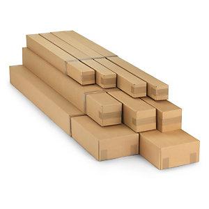 CAISSE CARTON LONGUE TÉLESCOPIQUE SIMPLE CANNELURE 122/202X10X10 CM