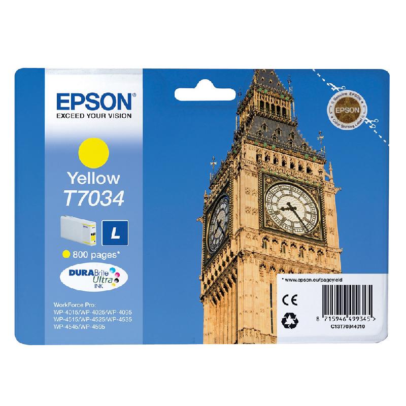 CARTOUCHE EPSON T7034 JAUNE POUR IMPRIMANTES JET D'ENCRE