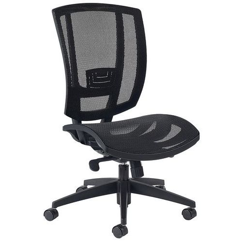 CHAISE DE BUREAU AVRO DOS ET ASSISE RÉSILLE NOIR - GGI