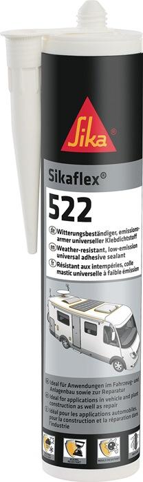 Colle et enduit d'étanchéité Sikaflex®-522 gris acier 300 ml - STP universel, faible émission, pour applications intérieures et extérieures_0