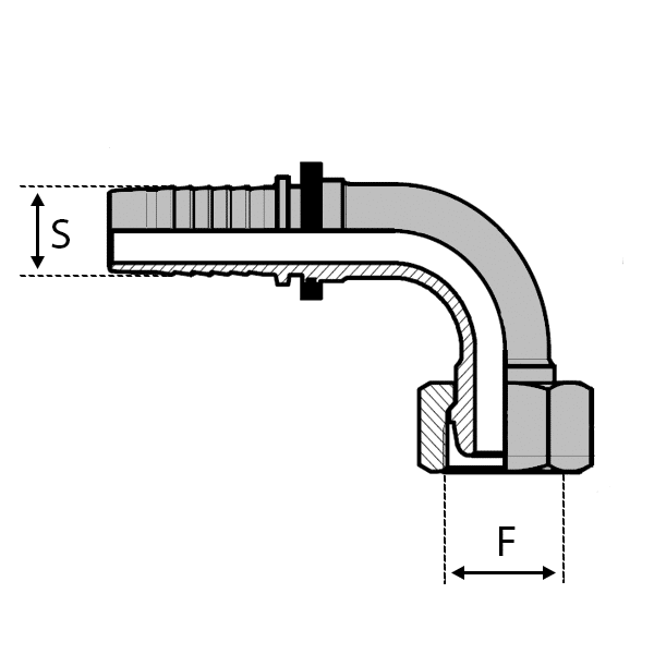 Cône 24° - Femelle - 90° (DKF90) - 12 , 3/4