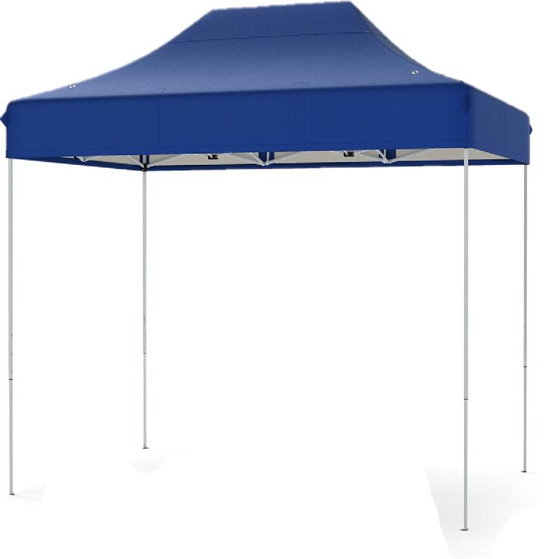 COSTWAY Pavillon 3x4,5m pliable, pop-up réglable avec sac à roulettes, 4 cordes, 8 piquets, jardin, tente de fête imperméable, bleu. - bleu métal_0