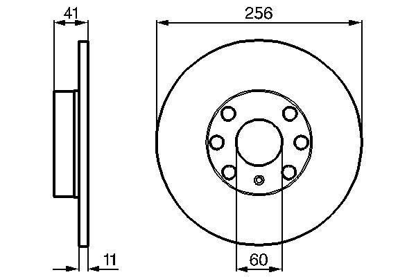 Disque de frein BOSCH 0986478880 - boîte de 2 disques - avant - disque plein - 4 trous - épaisseur 11 mm_0