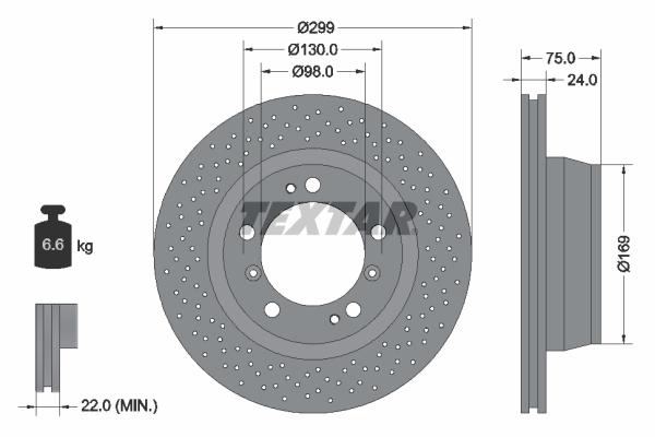 Disque de frein Textar 92100103 - poinçonné, ventilé de l'intérieur_0