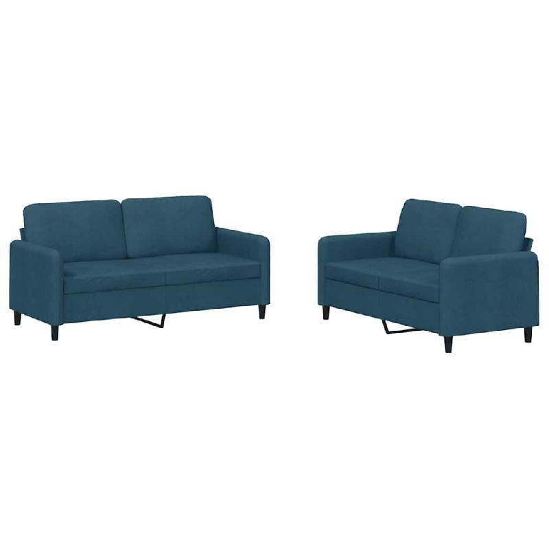 Ensemble de canapés 2 pcs bleu velours Modèle Nova Chic Plus - 8721012069503_0