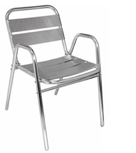 Fauteuils en aluminium empilables - Lot de 4 - Utilisation intérieure et extérieure_0