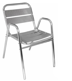 FAUTEUILS EN ALUMINIUM EMPILABLES - LOT DE 4_0