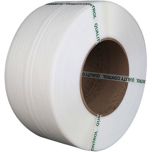 FEUILLARD PP MACHINE 12 X 055 MM D200 3000 M BLANC - BBA EMBALLAGES