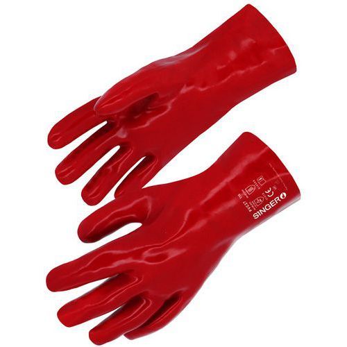 GANTS DE MANUTENTION DE PROTECTION CHIMIQUE PVC LONGUEUR 270MM 9 PVC27 - SINGER SAFETY